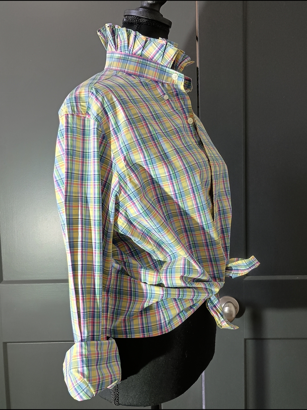 Upcycled Women's Ralph Lauren Ruffled Collar Shirt - Picture 6 of 7